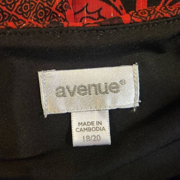 AVENUE Red Black Paisley Metallic Thread Special Occasion Blouse 18/20 (4934) - Picture 4 of 6